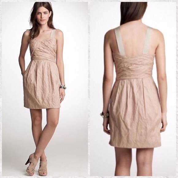 J Crew Ruched Mini Dress in Blush - Picture 1 of 8